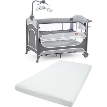 Gulz Atlas Plus 70x110 cm Dark Grey Anne Yanı Sallanır Cibinlikli Pamuk Yataklı Dönenceli Oyun Parkı Bebek Beşik