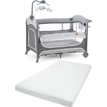 Gulz Atlas Plus 70x110 cm Dark Grey Anne Yanı Sallanır Cibinlikli Pamuk Yataklı Dönenceli Oyun Parkı Bebek Beşik
