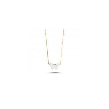 Gümüş 925 Ayar Opal Taşlı Kelebek Kolye