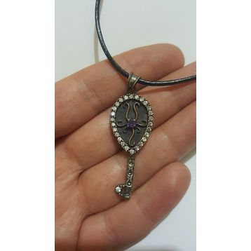 Gümüş Ametist Taşlı Bayan Kolye