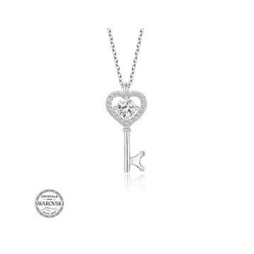 Gümüş Hane Swarovski Taşlı Gümüş Anahtar Kadın Kolye