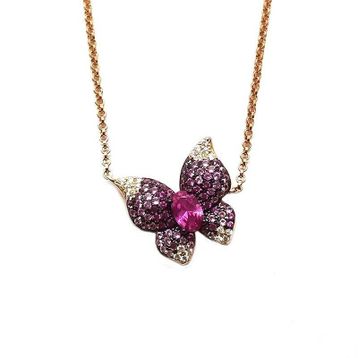 Gümüş Hane Swarovski Taşlı Gümüş Kelebek Kadın Kolye