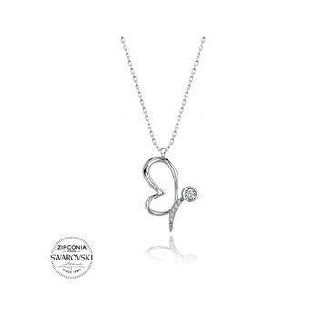 Gümüş Hane Swarovski Taşlı Gümüş Kelebek Kadın Kolye