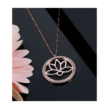 Gümüş Lotus Kolye