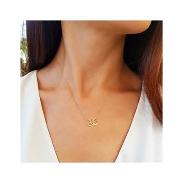 Gümüş Lotus Kolye