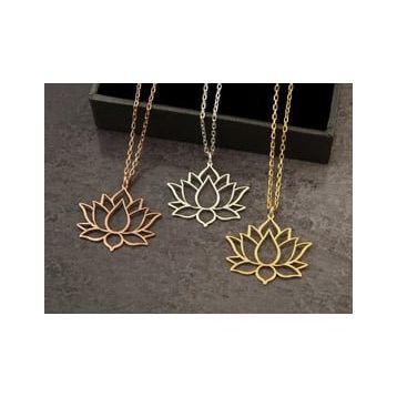Gümüş Lotus Kolye