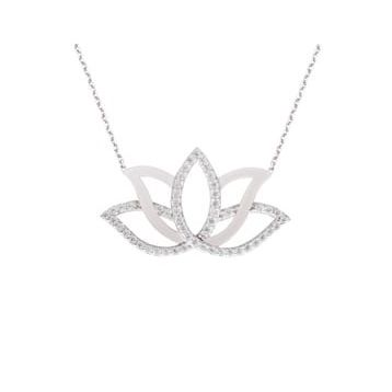 Gümüş Lotus Kolye