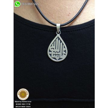 Gümüş Maşallah Yazılı Kolye