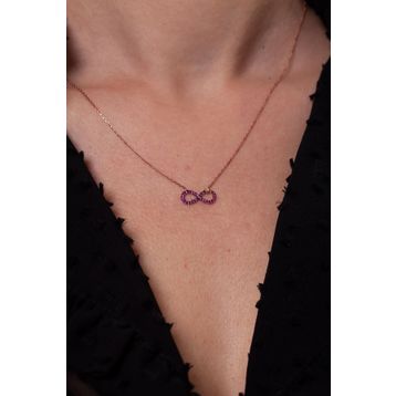 Gümüş Rose Sonsuzluk Bayan Kolye