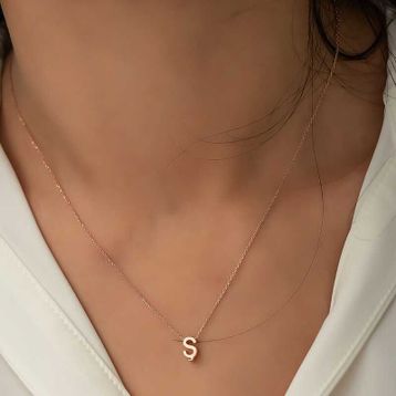 Gumush 3 Boyutlu S Harf Gümüş Kadın Koly