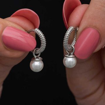 Gumush 925 Ayar Gümüş İnci Kadın Küpe