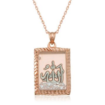 Gumush Allah Yazılı Kadın Gümüş Kolye