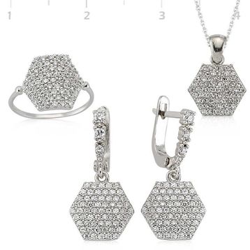 Gumush Altıgen Kadın Gümüş Set