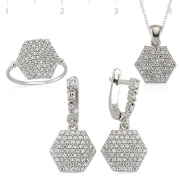 Gumush Altıgen Kadın Gümüş Set