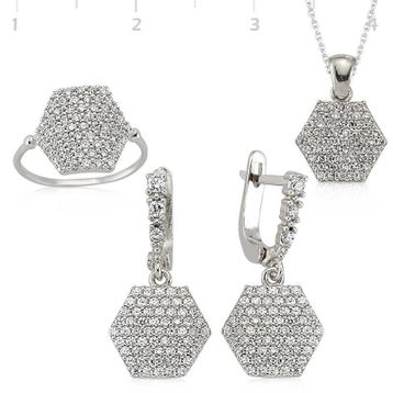 Gumush Altıgen Kadın Gümüş Set