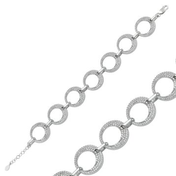Gumush BR0460243 Taşlı Halka Gümüş Kadın Bileklik
