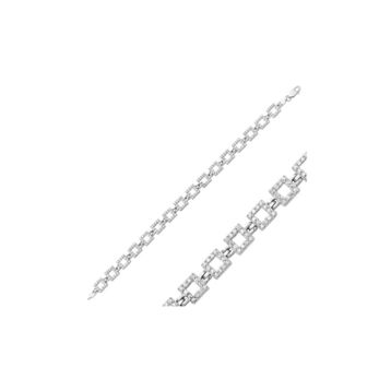 Gumush BR0460258 Kare Taşlı Gümüş Kadın Bileklik
