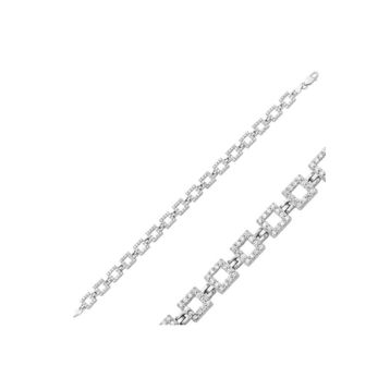 Gumush BR0460258 Kare Taşlı Gümüş Kadın Bileklik