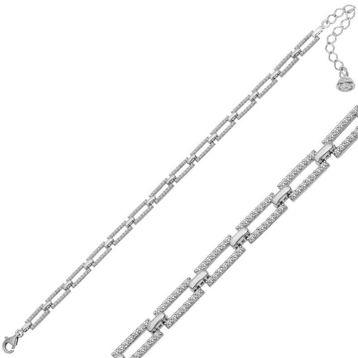 Gumush BR0460258 Kare Taşlı Gümüş Kadın Bileklik