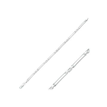Gumush BR0460341 İnce Çift Çizgili Gümüş Erkek Bileklik