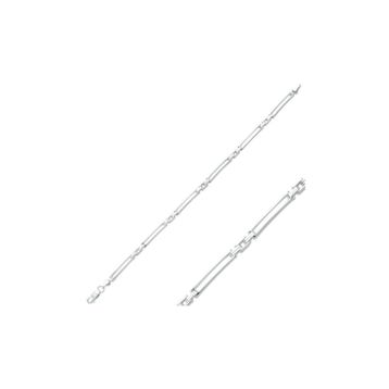 Gumush BR0460341 İnce Çift Çizgili Gümüş Erkek Bileklik