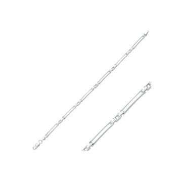 Gumush BR0460341 İnce Çift Çizgili Gümüş Erkek Bileklik