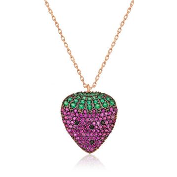 Gumush Çilek Kadın Kolye