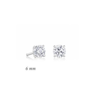 Gumush EA1160215 6 mm Gümüş Yuvarlak Tek Taş Zirkon Küpe