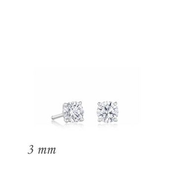 Gumush EA1160218 3 mm Gümüş Yuvarlak Tek Taş Zirkon Küpe