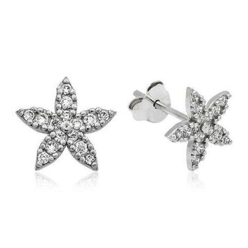 Gumush EA1160225 Gümüş Çiçek Çivili Küpe