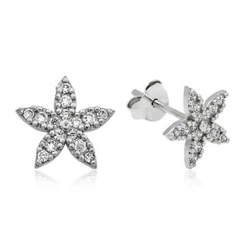 Gumush EA1160225 Gümüş Çiçek Çivili Küpe