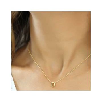 Gumush Gold 3 Boyutlu D Harf Bayan Gümüş Kolye