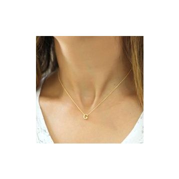 Gumush Gold 3 Boyutlu G Harf Bayan Gümüş Kolye