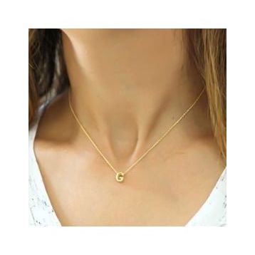 Gumush Gold 3 Boyutlu G Harf Bayan Gümüş Kolye
