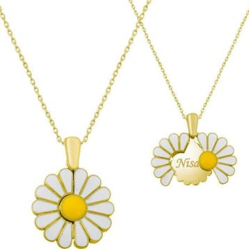 Gumush Gold Kişiye Özel Papatya Gümüş Kolye