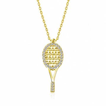 Gumush Gold Tenis Raketi Bayan Gümüş Kolye