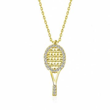 Gumush Gold Tenis Raketi Bayan Gümüş Kolye