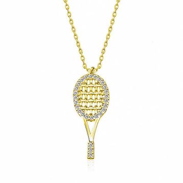 Gumush Gold Tenis Raketi Bayan Gümüş Kolye