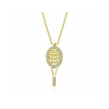 Gumush Gold Tenis Raketi Bayan Gümüş Kolye
