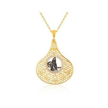 Gumush Gold Tuğra Bayan Gümüş Kolye