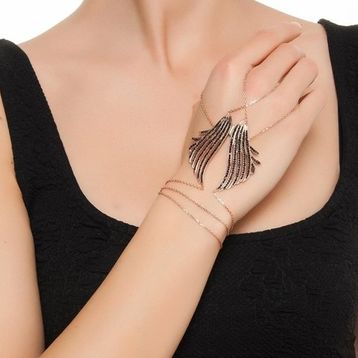 Gumush Gümüş Melek Kanadı Şahmeran Bileklik