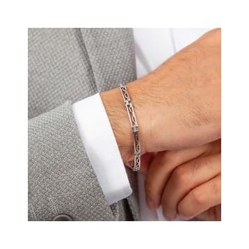 Gumush Gümüş Oksitli Erkek Bileklik