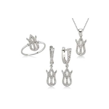 Gumush Lale Kadın Gümüş Set
