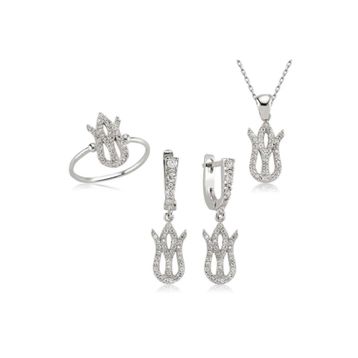 Gumush Lale Kadın Gümüş Set