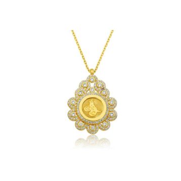 Gumush P6460S1875 Damla Çerçeveli Tuğra Kadın Gümüş Kolye