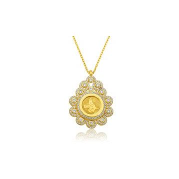 Gumush P6460S1875 Damla Çerçeveli Tuğra Kadın Gümüş Kolye