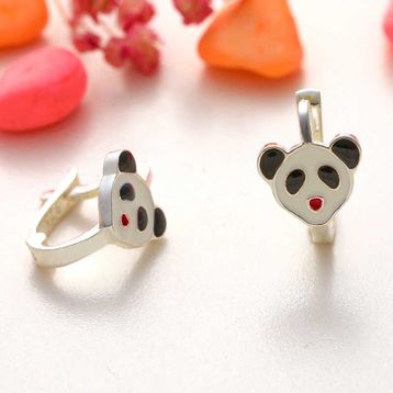 Gumush Panda Çocuk Gümüş Küpe