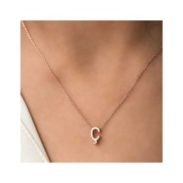 Gumush Rose 3 Boyutlu Ç Harf Gümüş Kadın Kolye