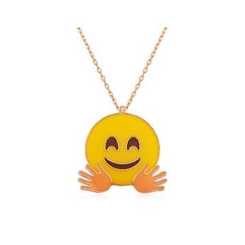 Gumush ​Rose El Sallayan Emoji Bayan Gümüş Kolye