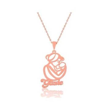 Gumush Rose İsimli Anne Çocuk Sevgisi İsimli Gümüş Kolye